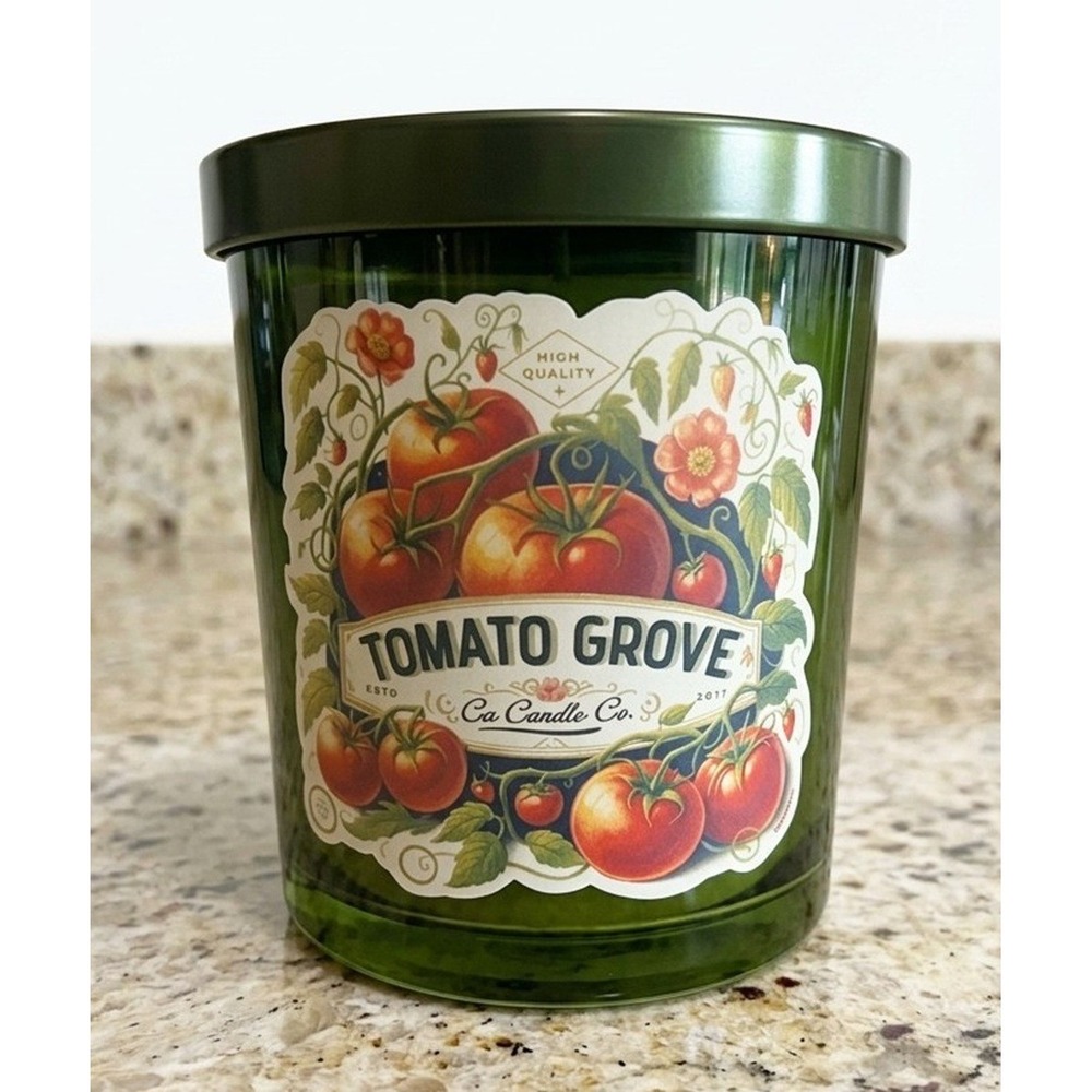 Leoben Company Tomato Grove Soy Wax Blend Candle, 9 Oz, Cottagecore, California